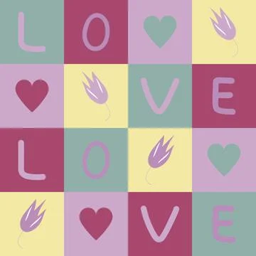 Colourful love pattern Illustrazione stock