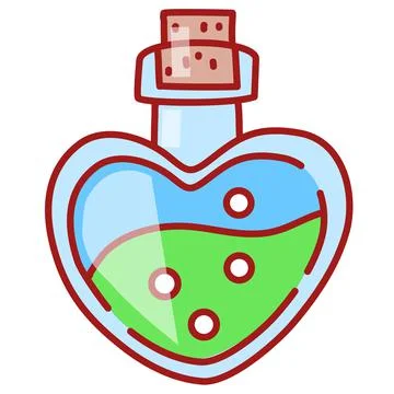 Colourful magic bottle with potion. Vetor illustration Stock Illustration
