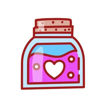 Colourful magic bottle with potion. Vetor illustration Stock Illustration