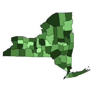 Colourful map of New York State. New York Counties map, Newyork blank map f.. Stock Illustration
