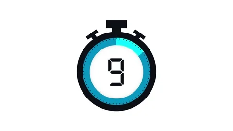 Colourful minimal countdown timer animation from 20 to 0 seconds. Modern flat Stock Footage 151549117