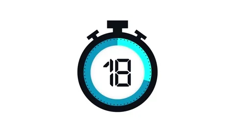 Colourful minimal countdown timer animation from 40 to 0 seconds. Modern flat Stock Footage 151550691