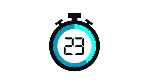 Colourful minimal countdown timer animation from 50 to 0 seconds. Modern flat Stock Footage 151552097