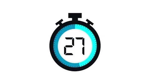 Colourful minimal countdown timer animation from 60 to 0 seconds. Modern flat Stock Footage 151553139