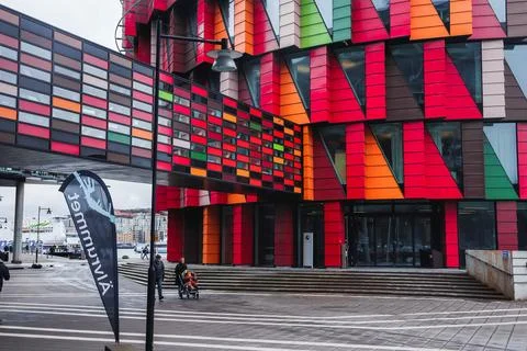 Colourful modern architecture of the Chalmers technical university Foto stock