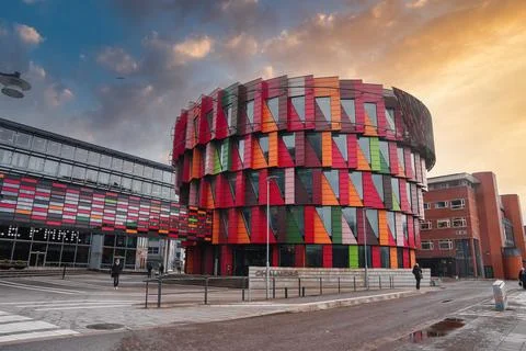 Colourful modern architecture of the Chalmers technical university Stock Photos
