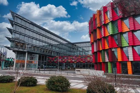 Colourful modern architecture of the Chalmers technical university Foto stock