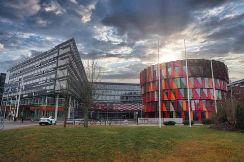 Colourful modern architecture of the Chalmers technical university Foto stock