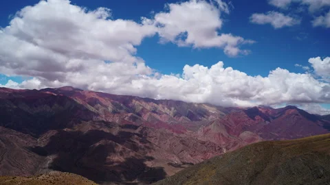 Colourful mountain range Serrania de Hornocal in Argentina, Jujui, Timelapse Stock Footage 293752606