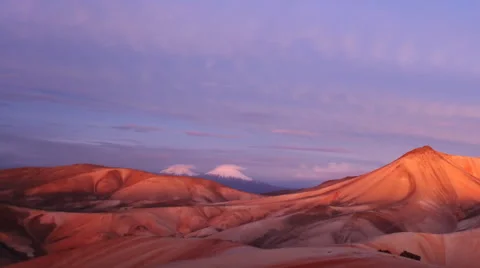 Colourful mountains in evening light Stock Footage 52384192