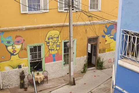 Colourful Murals of Valparaiso Stock Photos
