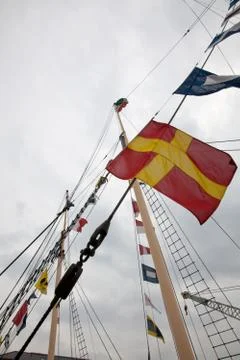 Colourful nautical flags Stock Photos