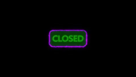 Colourful Neon Lights Closed Letters Signboard. Stylish Fluorescent Lamps D.. Stock Footage 305301658