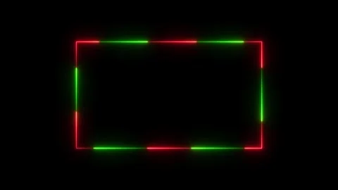 Colourful neon square frame line ,glowing neon line and black background. Stock Footage 297831637