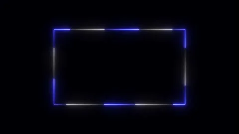Colourful neon square frame line ,glowing neon line and black background. Stock Footage 297831710