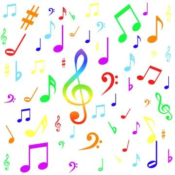 Colourful notes seamless pattern 스톡 일러스트