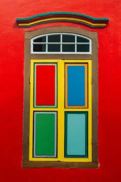 Colourful painted window Stock Photos