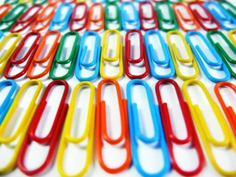Colourful Paper Clips Background Stock Photos