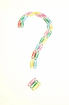 Colourful paper clips - question mark Stock Photos
