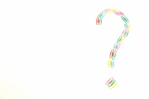 Colourful paper clips - question mark Stock Photos