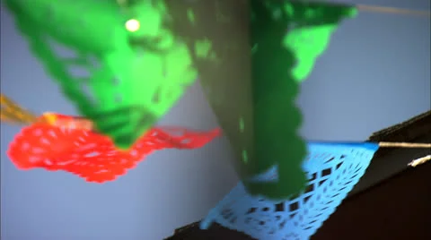 Colourful Paper Flags Wave in The Wind Stock Footage 25659022