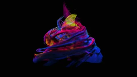 Colourful Particles shaped as Christmas tree on black background. Stock Footage 203301748