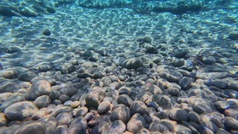 Colourful Pebbles Under Crystal Clear Water Surface Video stock 327386841