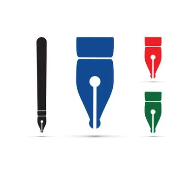Colourful pen silhouettes Stock Illustration