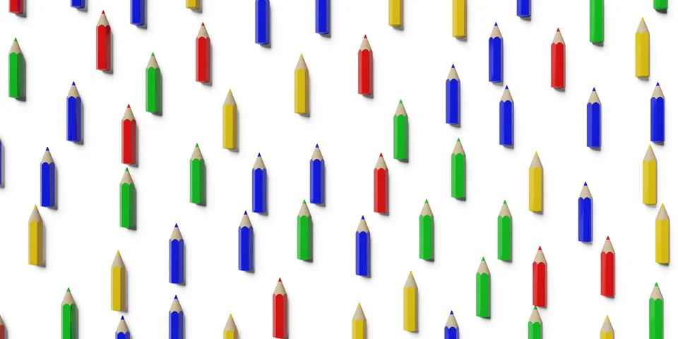 Colourful pencil pattern with different colors in red, blue, green and yell.. Stock Illustration