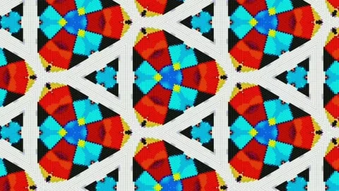 Colourful pixel triangle pattern on white background, scrolling graphic Stock Footage 133395425