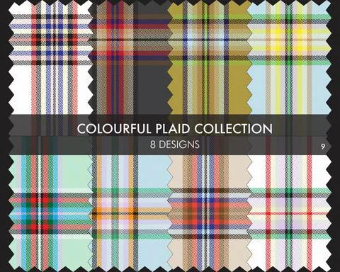 Colourful Plaid textured Seamless Pattern Collection Stock Illustration