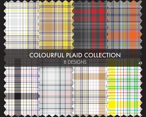 Colourful Plaid textured Seamless Pattern Collection Stock Illustration