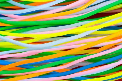 Colourful plastic cables Stock Photos