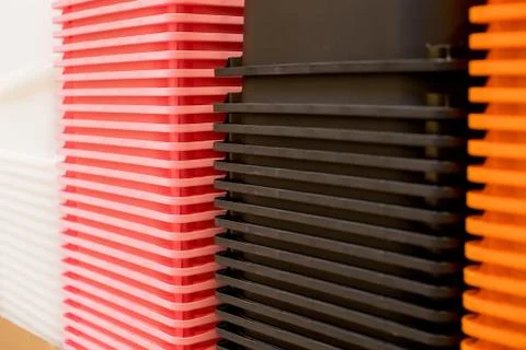 Colourful Plastic container box Stack Storage Logistic business.plastic 스톡 사진