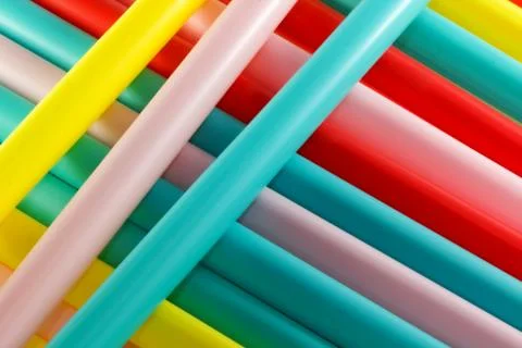 Colourful plastic straws Stock Photos