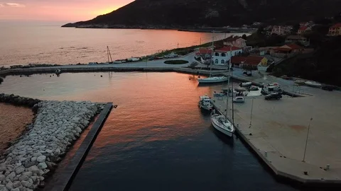 Colourful port after sunset Stock Footage 108719793