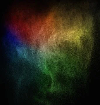 Colourful powder exploding isolated on black Stock Photos
