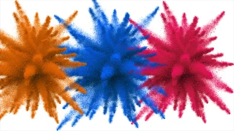 Colourful powder explosion with white background Stock Footage 188242768