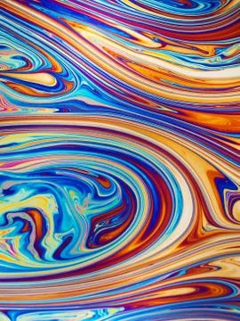 Colourful psychedelic soap bubble refractions pattern macro. Stock Photos