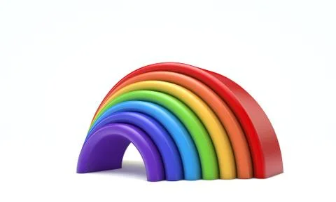 Colourful rainbow spectrum 3d rendering Stock Illustration
