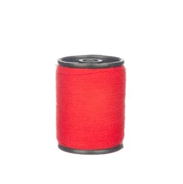 Colourful red thread isolated on white Stock Photos