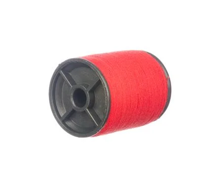 Colourful red thread isolated on white Stock Photos