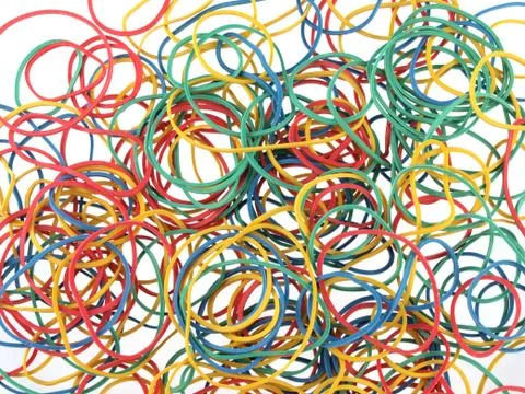 Colourful rubber bands Stock Photos