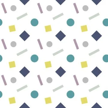 A colourful seamless abstract background made of geometric shapes. Illustrazione stock