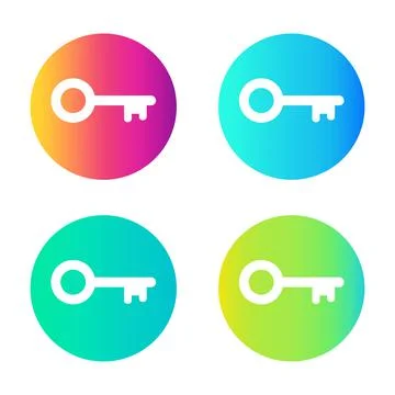 Colourful set of keys, icon, vector. Stock Illustration