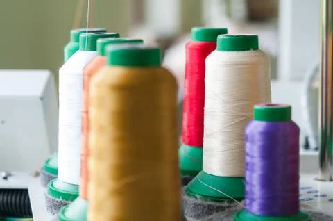 Colourful Sewing Threads 스톡 사진