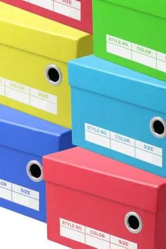 Colourful Shoe Boxes Stock Photos