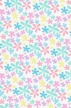 Colourful simple pastel floral pattern for fabric, textile, interior, fashion Stock Illustration
