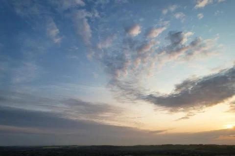 Colourful Sky and Dramatic Clouds During Sunset in Summer 2023 Stock Photos