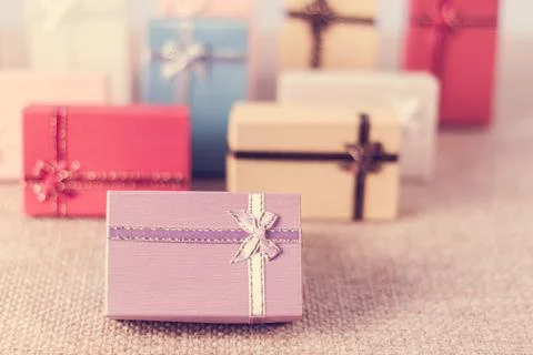 Colourful small gift box Stock Photos